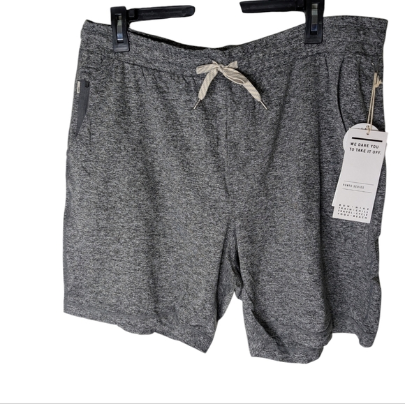 NEW..Vuori Pronto Heather Grey Men Drawstring Summer Activewear Shorts. Size XXL - Picture 5 of 11